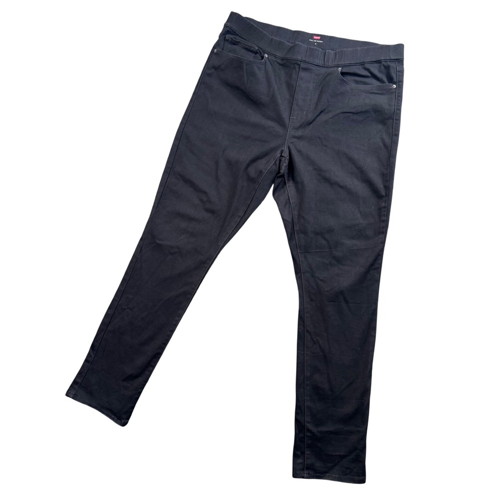 Levis Pull On Skinny Jeans Women 16 Black Denim Stretch Jeggings Leggings